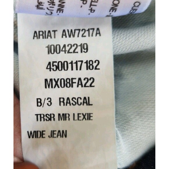 Ariat Trouser Mid Rise Lexie Wide Leg Jeans Size 30 Short Rascal Blue Dark Wash - Picture 8 of 9